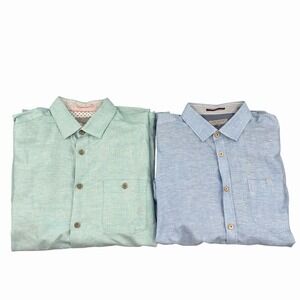 Ted Baker Romeos Men's Linen & Cotton Button-Up Shirt Lot Of 2 Ted Size 4 / US L